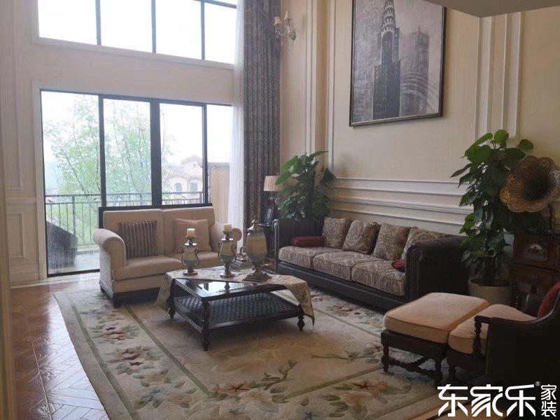 長沙山湖鷺島130平米歐式氣概裝修案例